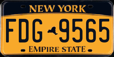 NY license plate FDG9565