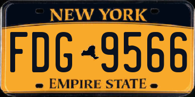 NY license plate FDG9566