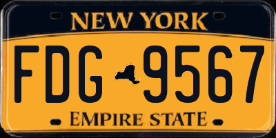 NY license plate FDG9567
