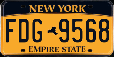 NY license plate FDG9568