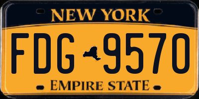 NY license plate FDG9570