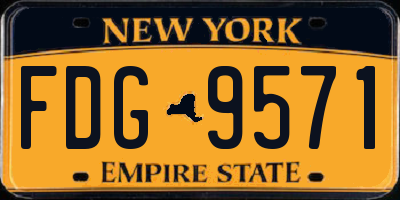 NY license plate FDG9571