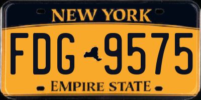 NY license plate FDG9575