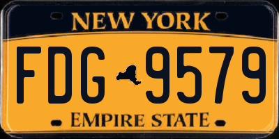 NY license plate FDG9579