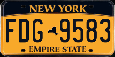 NY license plate FDG9583