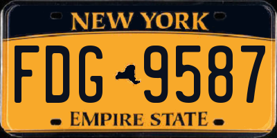 NY license plate FDG9587