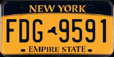 NY license plate FDG9591