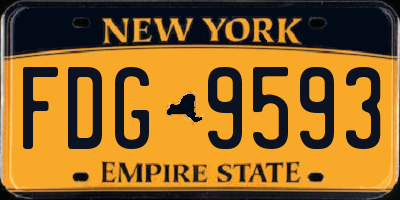 NY license plate FDG9593