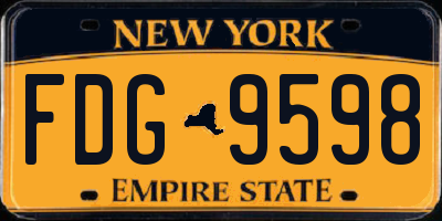NY license plate FDG9598