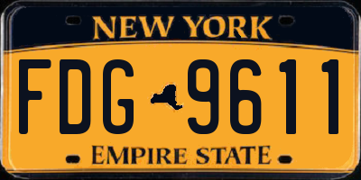 NY license plate FDG9611