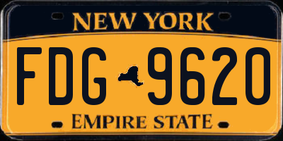 NY license plate FDG9620