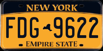 NY license plate FDG9622