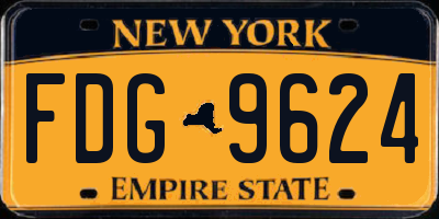 NY license plate FDG9624