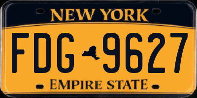 NY license plate FDG9627