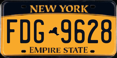 NY license plate FDG9628