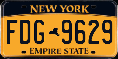 NY license plate FDG9629