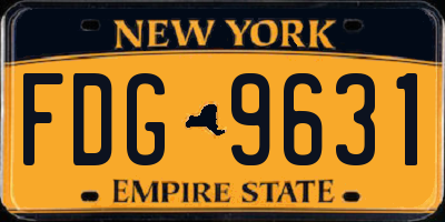NY license plate FDG9631