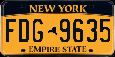 NY license plate FDG9635