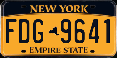 NY license plate FDG9641