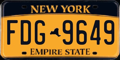 NY license plate FDG9649