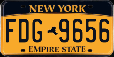 NY license plate FDG9656