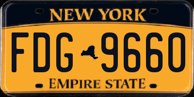NY license plate FDG9660