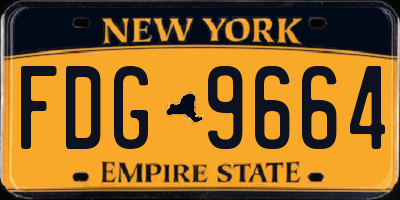 NY license plate FDG9664