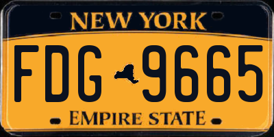 NY license plate FDG9665