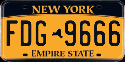 NY license plate FDG9666