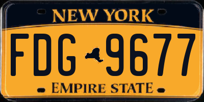 NY license plate FDG9677