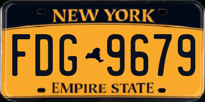 NY license plate FDG9679