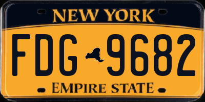 NY license plate FDG9682