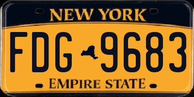 NY license plate FDG9683