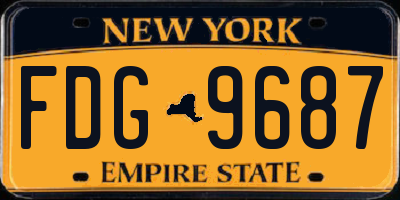 NY license plate FDG9687