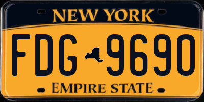 NY license plate FDG9690