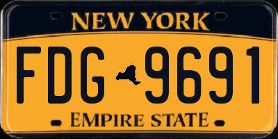 NY license plate FDG9691
