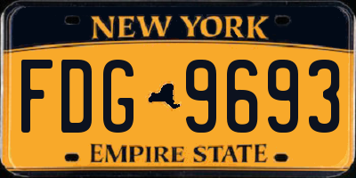 NY license plate FDG9693