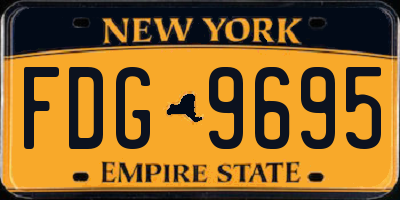 NY license plate FDG9695