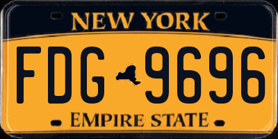 NY license plate FDG9696