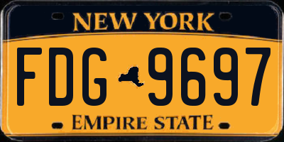 NY license plate FDG9697