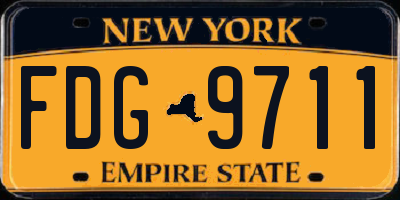 NY license plate FDG9711