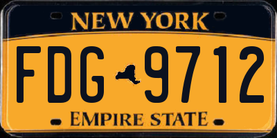 NY license plate FDG9712