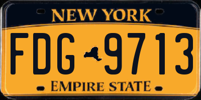 NY license plate FDG9713