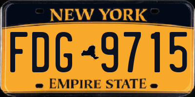NY license plate FDG9715