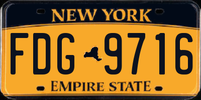 NY license plate FDG9716