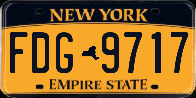 NY license plate FDG9717