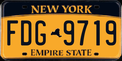 NY license plate FDG9719
