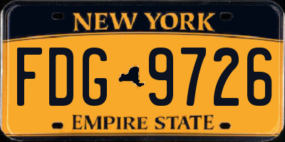 NY license plate FDG9726