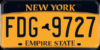 NY license plate FDG9727