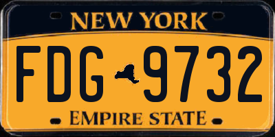 NY license plate FDG9732